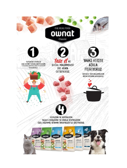 Ownat Classic Yetişkin Balıklı Kedi Maması 1,5 KG
