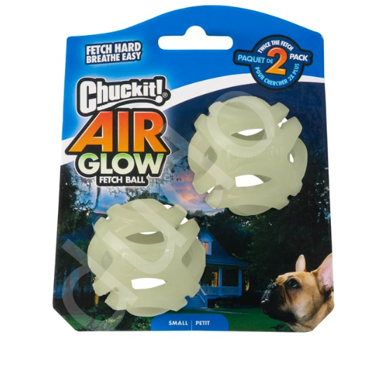 Chuckit! Max Glow Air Fetch Gece Parlayan 2'li Köpek Oyun Topu (Küçük Boy)