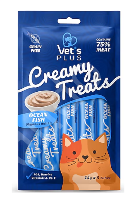 Vet's Plus Somonlu Krema Kedi Ödül Maması 14gr (5'li)