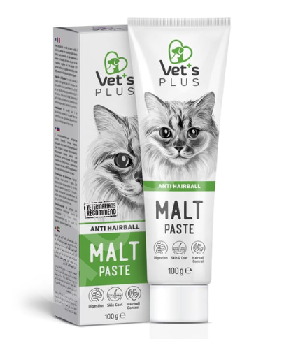 Vet's Plus Anti-Hairball Tüy Yumağı Önleyici Malt Kedi Macunu 100gr