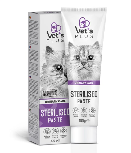 Vet's Plus Sterilised Kısırlaştırılmış Kediler İçin Malt Kedi Macunu 100gr