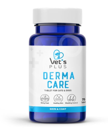 Vet's Plus Derma Care Kedi ve Köpek İçin Tüy Sağlığı Güçlendirici Tablet (75'li)