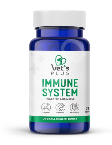 Vet's Plus Immune System Kedi ve Köpek İçin Bağışıklık Sistemi Güçlendirici Tablet (75'li)