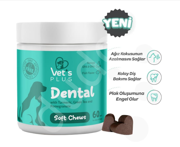 Vet's Plus Dental Kedi ve Köpekler İçin Diş Bakımı Çiğnenebilir Tablet (60'lı)