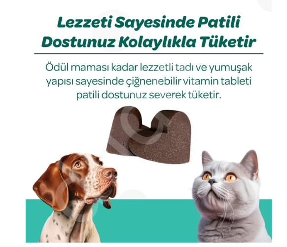 Vet's Plus Dental Kedi ve Köpekler İçin Diş Bakımı Çiğnenebilir Tablet (60'lı)