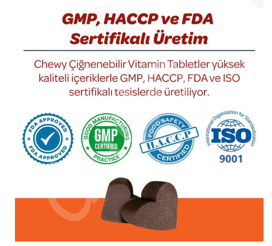 Vet's Plus Multi-Vitamin Kedi ve Köpekler İçin Spirulinalı Çiğnenebilir Tablet (60'lı)