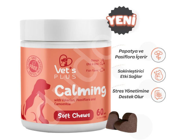 Vet's Plus Calming Kedi ve Köpekler İçin Sakinleştirici Çiğnenebilir Tablet (60'lı)