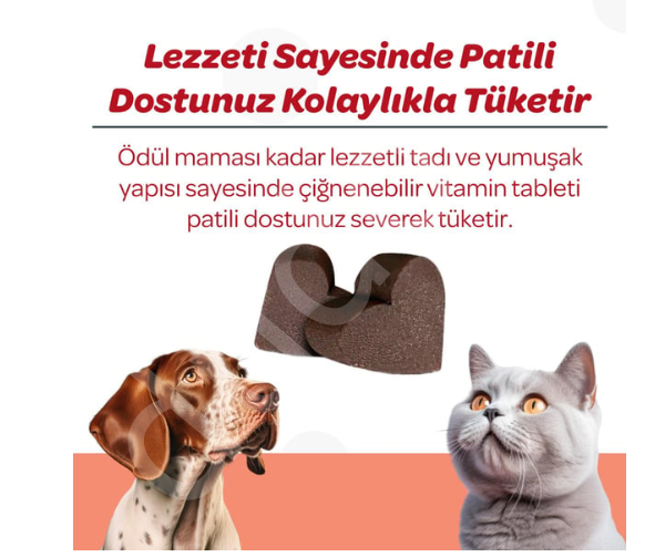 Vet's Plus Calming Kedi ve Köpekler İçin Sakinleştirici Çiğnenebilir Tablet (60'lı)