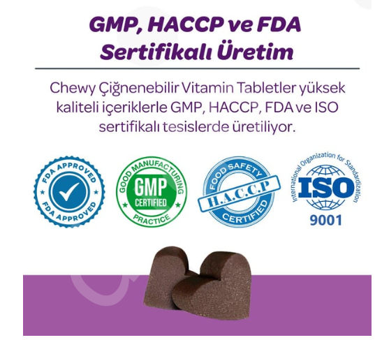 Vet's Plus Sterilised Kısırlaştırılmış Kediler İçin Yaban Mersinli Çiğnenebilir Tablet (60'lı)