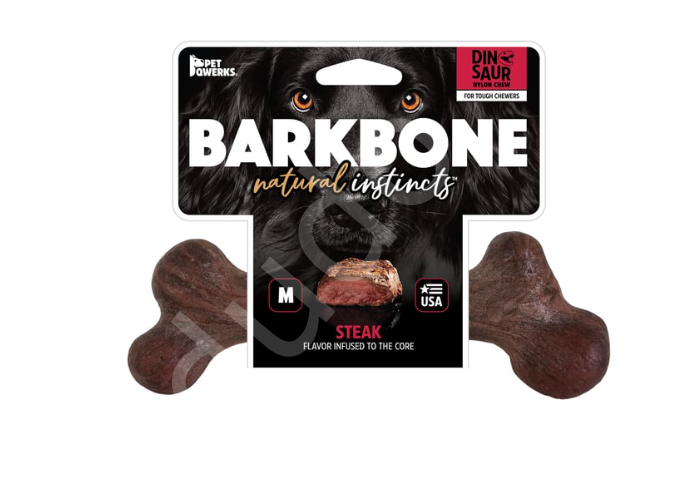 BarkBone Dinosaur Biftek Aromalı Köpek Çiğneme Kemiği (Küçük Boy)