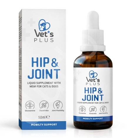 Vet's Plus Hip&Joint Kedi ve Köpekler İçin Eklem Yapısı Destekleyici Glukozaminli Damla 50ml