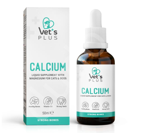 Vet's Plus Calcium Kedi ve Köpekler İçin Kemik ve Diş Yapısı Destekleyici Kalsiyum Damla 50ml