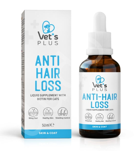 Vet's Plus Anti-Hair Loss Kediler İçin Tüy Dökülmesi Önleyici Plus+B Damla 50ml