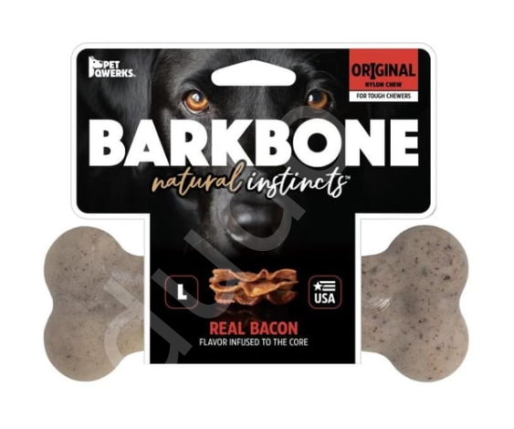BarkBone Original Bacon Aromalı Bitmeyen Köpek Çiğneme Kemiği (Büyük Boy)