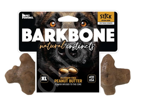 BarkBone Natural Fıstık Ezmesi Aromalı Bitmeyen Bitmeyen Köpek Çiğneme Kemiği (Orta Boy)