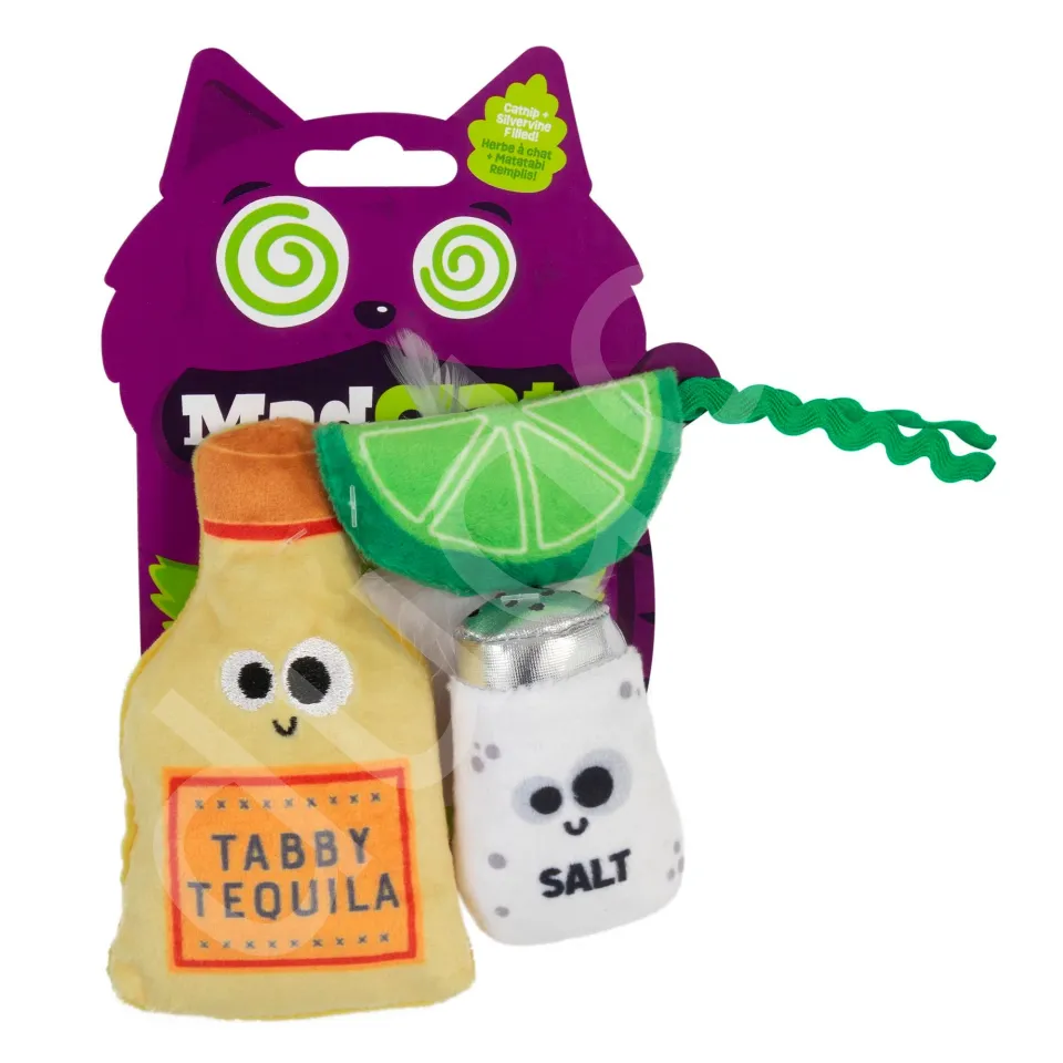 Mad Cat Tabby Tequila Kedi Otlu ve Matatabili 3'lü Kedi Oyuncağı
