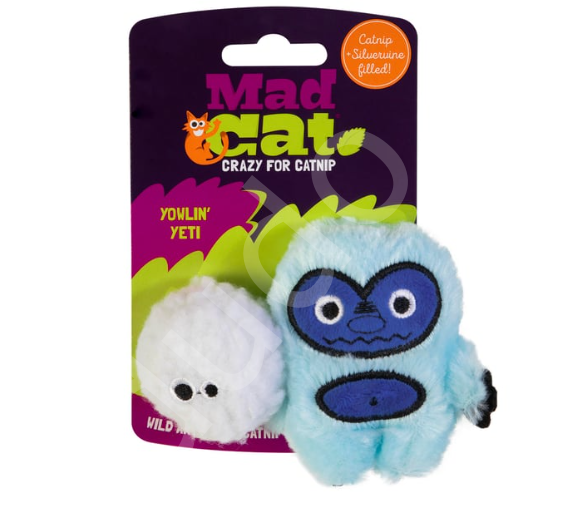 Mad Cat Yowlin Yeti Kedi Otlu ve Matatabili 2'li Kedi Oyuncağı