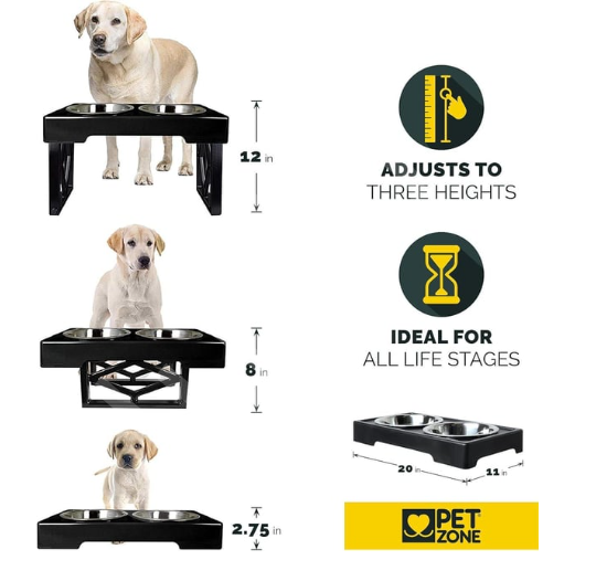 Pet Zone OurPets Barking Bistro Ayarlanabilir Yükseklikli 2 x 1.75 lt Mama ve Su Kabı
