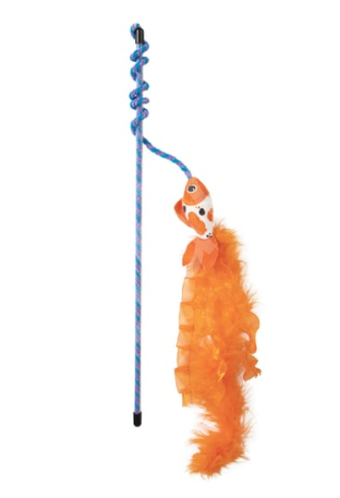 Quirky Kitty Cute Koi Wand Kedi Otlu Hışırtılı ve Tüylü Kedi Oltası