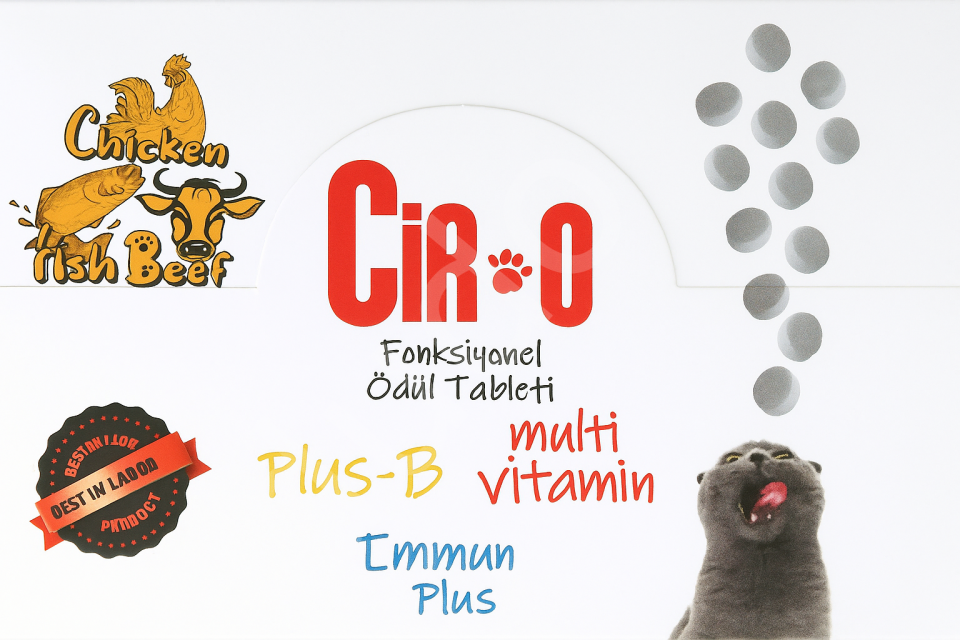 CIR-O Fonksiyonel Kedi Ödül Tableti 3’lü Paket (Immune Plus, Multi Vitamin, Plus-B) – Bağışıklık, Metabolizma ve Tüy Desteği