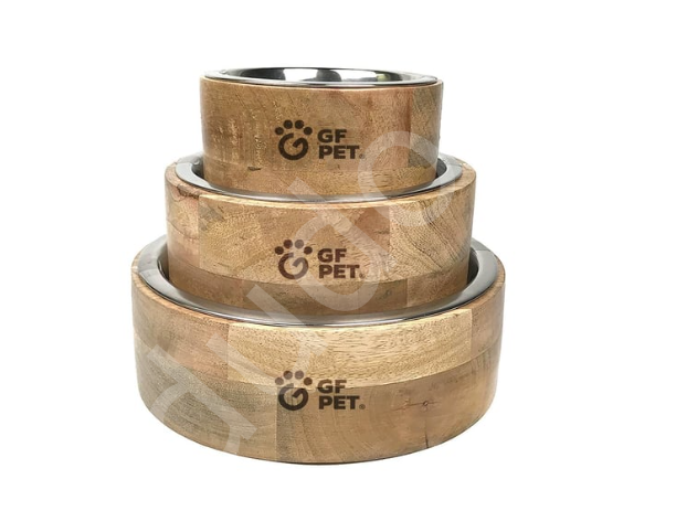 GF Pet El Yapımı Ahşap Mama ve Su Kabı (L)
