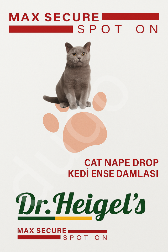 Dr. Heigel’s Max Secure Kedi Ense Damlası – Dış Parazit Koruma (1 ml Tekli Tüp)